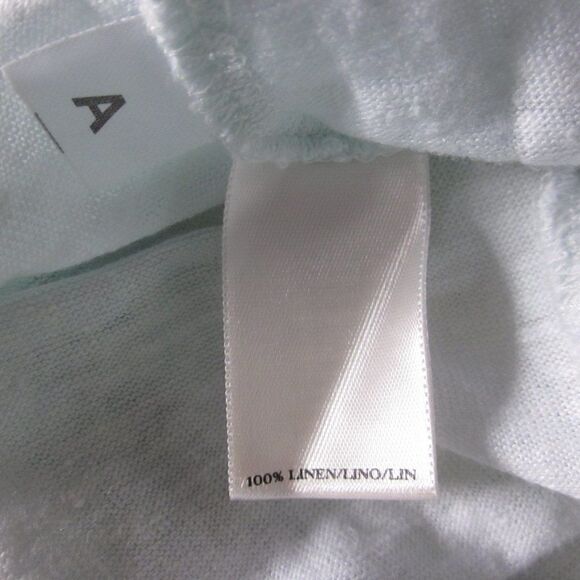 Ann Taylor Womens Size L Off White (Pale Green) Linen Pullover Summer 3/4 Sleeve - Picture 11 of 11